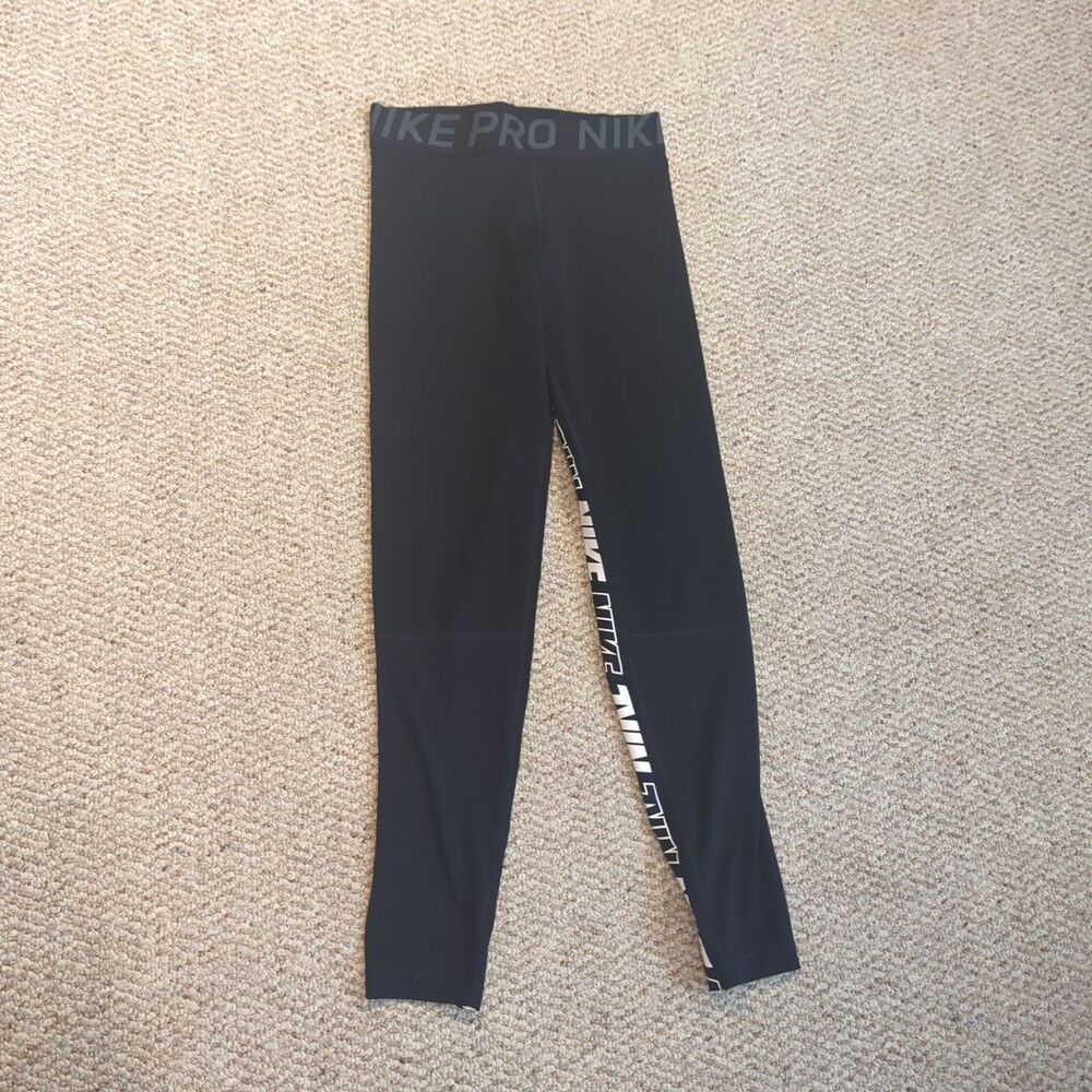 Nike Pro Sport Distort Training Tights Womens M Black Compression Logo Gym